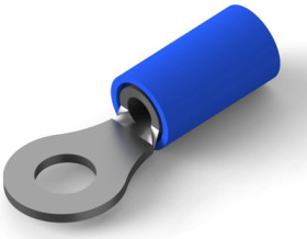 Insulated ring cable lug, 1.04-2.62 mm², AWG 16 to 14, 4.34 mm, M4, blue, 320565