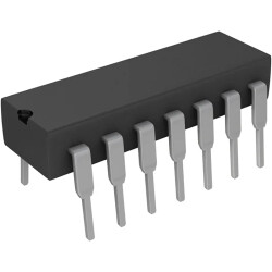 NAND gate, with 2 inputs, PDIP-14, Texas Instruments CD4011BE