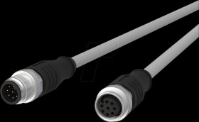 142MNA12050 Sensor cables, M12, 8-pin, plug > coupling, 5 m