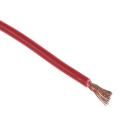 Przewód jednożyłowy linkowy, 2491X, 1,5 mm², 30/0,25 mm, 15 AWG, PVC, 750 V, Czerwony, dł. 100m, RS PRO