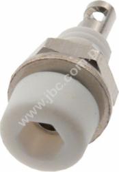 224-M5-WS Gniazdko izolowane 2mm, mont.M5, lutowane, 10A, białe, ELECTRO-PJP, 224M5WS