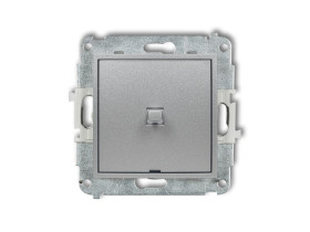 MINI Wyłącznik zwierny przycisk w stylu amerykańskim (jeden klawisz bez piktogramu) srebrny metalik 7MWPUS-4.1 KARLIK
