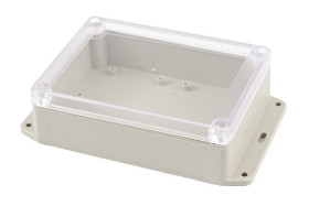 Obudowa ogólnego użytku ABS szerokość zew. 105 mm długość zew. 145 mm wys. zew. 40 mm Hammond IP65 Jasnoszary