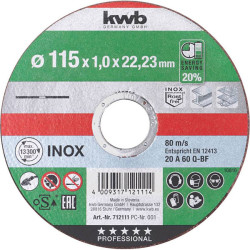 kwb 712115 cutting disc straight 150mm for chrome-nickel &amp; non-ferrous