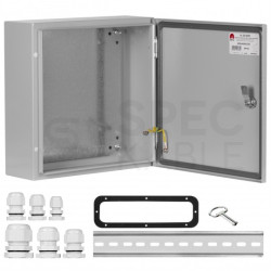 Obudowa hermetyczna rozdzielnica metalowa z płytą montażową 400x400x150 IP65 natynkowa szara NEKU