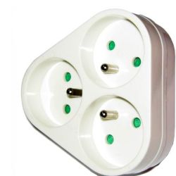 Rozgałęziacz sieciowy "złodziejka" 1 wtyk / 3 gniazda okrągłe