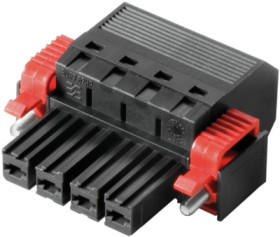 Socket header, 4 pole, pitch 7.62 mm, straight, black, 1060520000