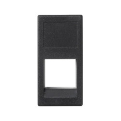 Simon Connect Płytka K45/2 1x RJ bez osłon 225x45mm 3M OCK czarny KA045/14