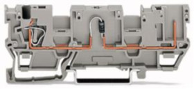 1 conductor/1 pin component base terminal with diode 1N4007, spring-clamp connection, 0.08-4.0 mm², 1 pole, 500 mA, gray, 769-21