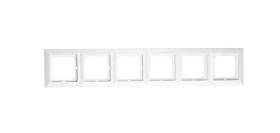 Ramka sześciokrotna biała moduł Ra-6 Pr BI