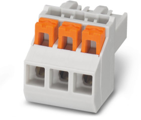 Socket, 3 pole, pitch 5 mm, straight, gray, 1306388