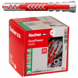 Kołki rozporowe uniwersalne DuoPower 8x65mm 2-składnikowe do wszystkich typów podłoża FISCHER 50szt
