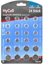 Alkali/lithium-button cell assortment, AG1/AG3/AG4/AG5/AG8/AG10/AG12/AG13/CR1620/CR2016/CR2025/CR2032, 1516-0003