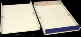 ABS device enclosure, (L x W x H) 250 x 160 x 40 mm, light gray (RAL 7035), IP54, 1598FGY