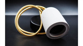 Lampa Wisząca, Betonowa B13, Podsufitka Metalowa, Kolorowy Przewód W Oplocie...