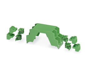 Obudowa urządzeń elektronicznych 35.2mm 8 nagłówków PCB i 8 bloków zacisków PCB, górna część obudowy 35.2 x 99 x