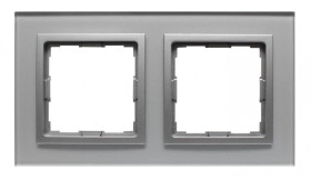 VENA2 Ramka podwójna szkło Xglass akrylowe srebrny + aluminum 5240182