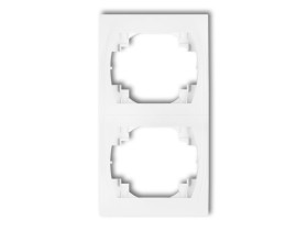 LOGO Ramka pionowa 2 podwójna biały LRV-2 KARLIK