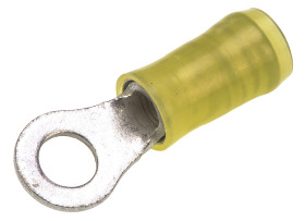 Zacisk oczkowy rozmiar przewodu 6.6mm² Ø , M5 izolowany średnica wew 0.207cal Żółty TE Connectivity