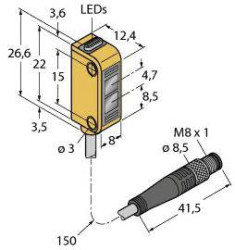 Czujnik dyfuzyjny Turck Q12AN6FF30Q3 3075606 1 szt.