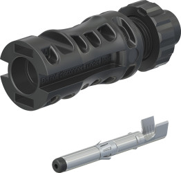 Złącze solarne Męski 42A 1,5 kV, Montaż na panelu 4mm²