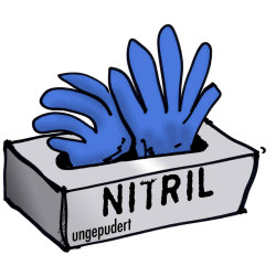 L&#x2B;D 14694 Nitrile Gloves 100 Pcs Size L Disposable Blue