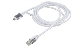 Goobay-74176 Kabel Usb 3.1 Rj45 Wtyk, Usb C Wtyk Niklowany 2M Biały F/Utp