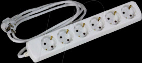 VO-45033 Socket outlet, 6 sockets, 1.5 m, white