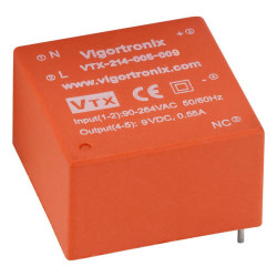 Vigortronix VTX-214-005-009 5W Miniature SMPS AC-DC Converter 9V Output