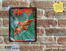 Zynaps - Amiga/C64 Video Game Artwork on Rustic - Metal Sign