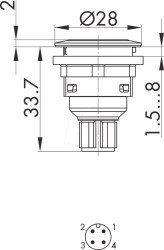 STOI_C008 Pushbutton - 1 Ö + 1 S, silver
