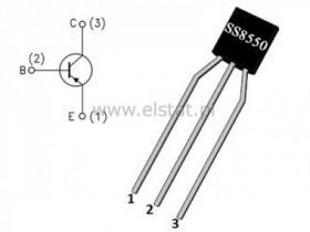 Tranzystor SS8550DB; PNP 40V 1.5A 1W 100MHZ. TO92