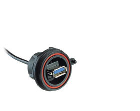 Złącze USB Type A Montaż na panelu Żeński 3 ,1-portowe