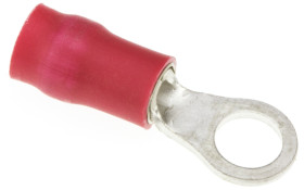 Zacisk oczkowy rozmiar przewodu 1.65mm² Ø 4mm izolowany średnica wew 4.3mm Czerwony JST