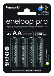 Akumulatorki Panasonic Eneloop PRO NEW R6 AA 2500mAh BK-3HCDE/4BE (blister) - 4 sztuki