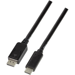 LogiLink UA0335 Adapter cable USB-C plug to DisplayPort plug 1.80 m Black