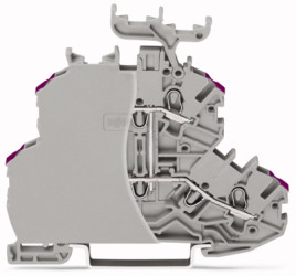 Double level terminal, spring-clamp connection, 0.14-1.5 mm², 2 pole, 13.5 A, 8 kV, gray, 2000-2238/099-000
