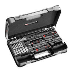 Zestaw nasadek rozmiar napędu 1/4 cala elementy: 61 Facom typ napędu Kwadratowy gniazdo Standard socket 3.2 , 4 , 5 ,