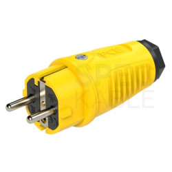 Wtyczka hermetyczna gumowa [2P+Z] Uni-Schuko 230V 16A żółty IP54 PCE