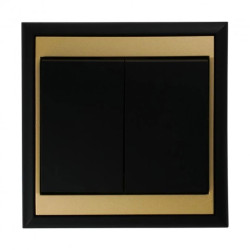 Łącznik p/t świecznikowy Luna, 10A, 250V, WP-2L, czarny/złoty