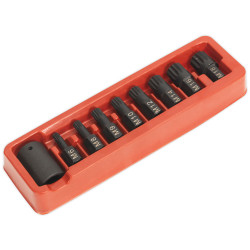 Sealey AK5611 Impact Spline Bit &amp; Holder Set 9pc 1/2&quot;Sq Drive