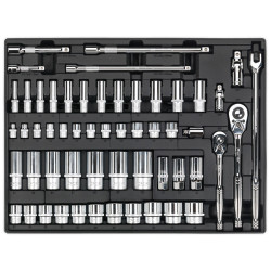 Sealey TBT31 Tool Tray with Socket Set 3/8&quot; and 1/2&quot;sq Drive 55pc