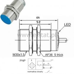 Czujnik indukcyjny LR30XBN15DPO ( PNP, NO, 3P)