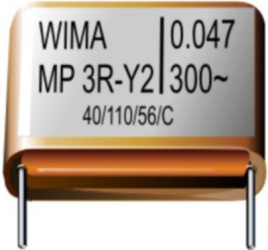 MP suppression capacitor, 1 nF, ±20 %, 1.25 kV (DC), MP, 15 mm, MPRY2W1100FC00MSSD
