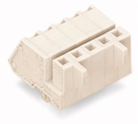Socket header, 4 pole, pitch 5 mm, angled, light gray, 721-304/008-000