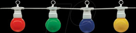 OT5095 LED light string E27, 20 bulbs, colored, 13m, white,