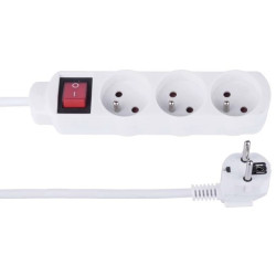 Przedłużacz z wyłącznikiem 3-gniazda z/u 1,2m /H05VV-F 3G1/ biały P1311