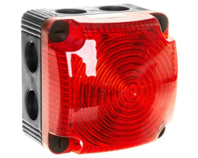 Sygnalizator ostrzegawczy czerwony 24V DC LED błyskowy podwójny 853.110.55
