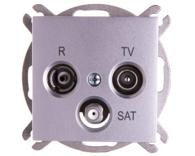 Sentia Gniazdo antenowe RD/TV/SAT końcowe srebrny połysk 1453-56