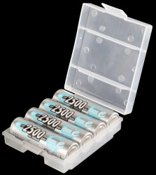 Storage box for 4 mignon/micro batteries